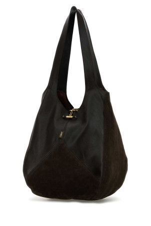 Коричнева замшева та шкіряна сумка для покупок Balloon CHLOE (CH25WS642Q51) CHLOÉ