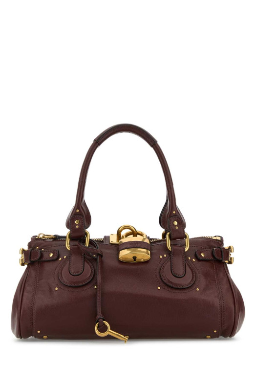 Chocolate leather Paddington shoulder bag CHLOE (CH25WS802P75)
