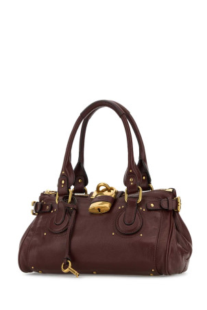 Chocolate leather Paddington shoulder bag CHLOE (CH25WS802P75)
