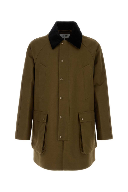 Khaki cotton overcoat LOEWE (H526Y02WD1)