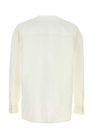 Белая рубашка из смешанного льна, разноцветная JIL SANDER (J47DL0177J65348)