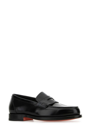 Black leather loafers SANTONI (MCQU18143PD5SHRB)