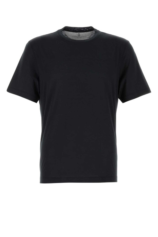 Black silk blend t-shirt BRUNELLO CUCINELLI (MH8361308)