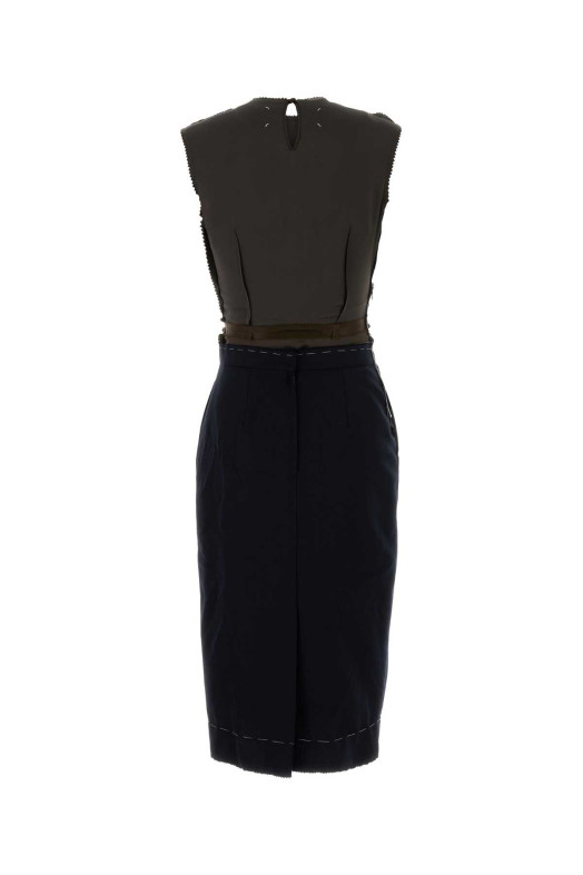 Two-tone satin and twill dress MAISON MARGIELA (S51DD0040MTN091)