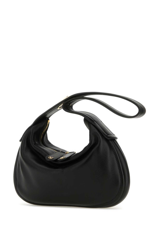 Black nappa leather small Go-Hobo shoulder bag Black VALENTINO GARAVANI (4W0B0N54ZFJ)