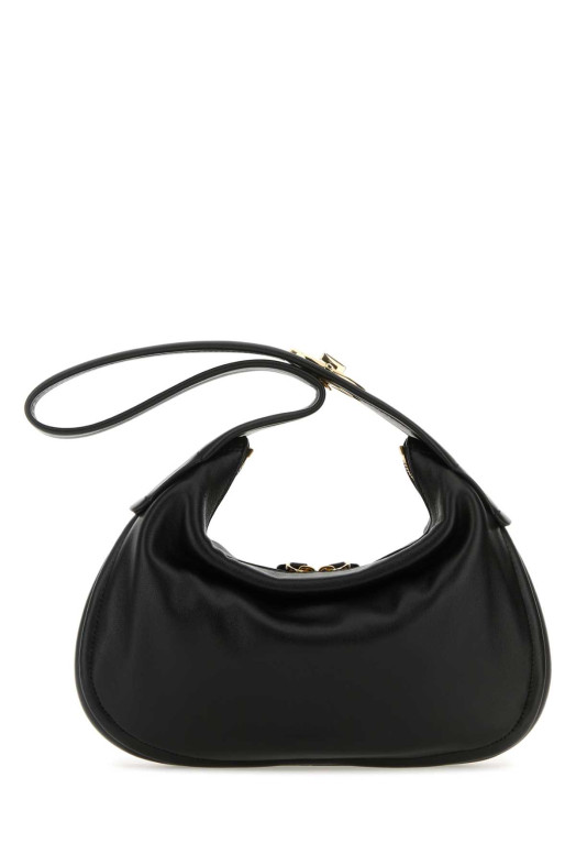 Black nappa leather small Go-Hobo shoulder bag Black VALENTINO GARAVANI (4W0B0N54ZFJ)