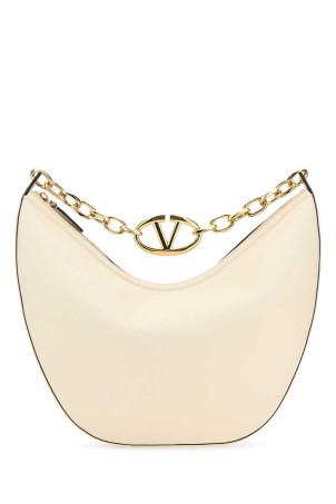 Ivory leather medium Hobo VLogo Moon shoulder bag White VALENTINO GARAVANI (4W0B0N59JDK)