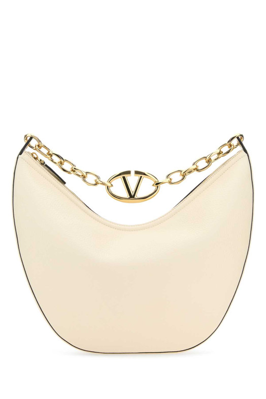 Ivory leather medium Hobo VLogo Moon shoulder bag White VALENTINO GARAVANI (4W0B0N59JDK)