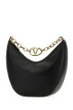Черная кожаная сумка среднего размера Hobo VLogo Moon через плечо Черная VALENTINO GARAVANI (4W0B0N59JDK)