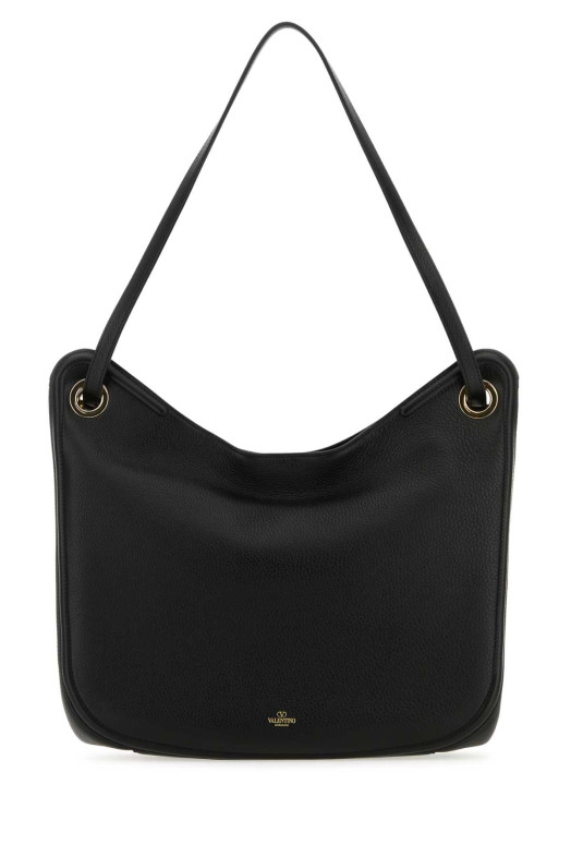 Black leather VLogo Moon shopping bag Black VALENTINO GARAVANI (4W2B0N09JDK)