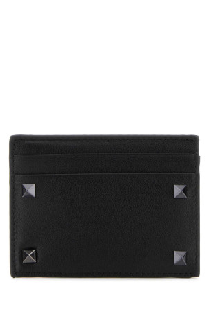 Black leather Rockstud card holder Black VALENTINO GARAVANI (4Y2P0523VH3)