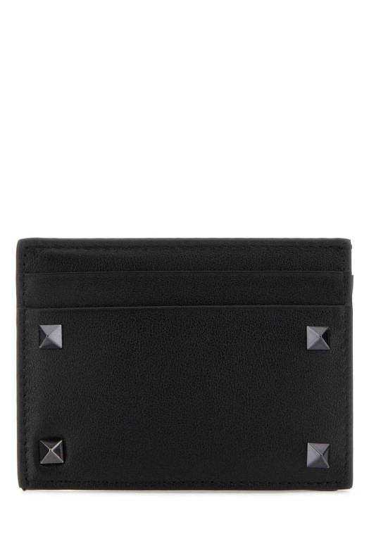 Black leather Rockstud card holder Black VALENTINO GARAVANI (4Y2P0523VH3)