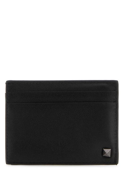 Black leather Rockstud card holder Black VALENTINO GARAVANI (4Y2P0523VH3)