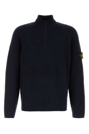 Midnight blue stretch wool blend sweater Black STONE ISLAND (5100024L7)