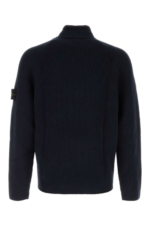 Midnight blue stretch wool blend sweater Black STONE ISLAND (5100024L7)