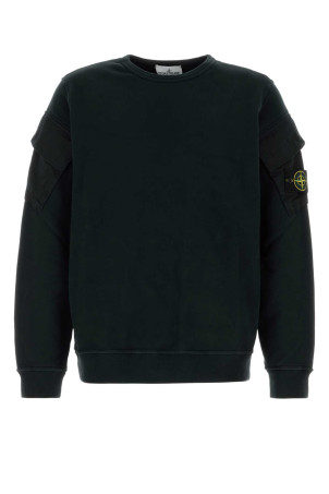 Black cotton sweatshirt Black STONE ISLAND (610000820)