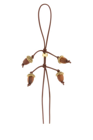 Brown wood Acorn charm Yellow LOEWE (C621232XPT)