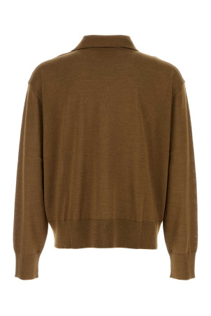 Brown wool blend polo shirt AMI (HPL406KN0066)