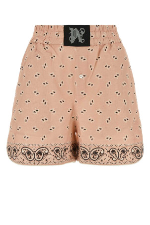 Printed linen blend shorts PALM ANGELS (PWCB028S24FAB002)