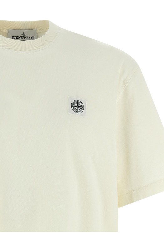Logo patch t-shirt Beige