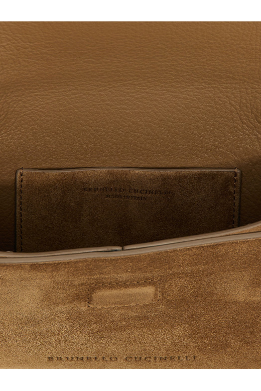 Мобильная замшевая сумочка-клатч, коричневая BRUNELLO CUCINELLI MWDLD2722C7495