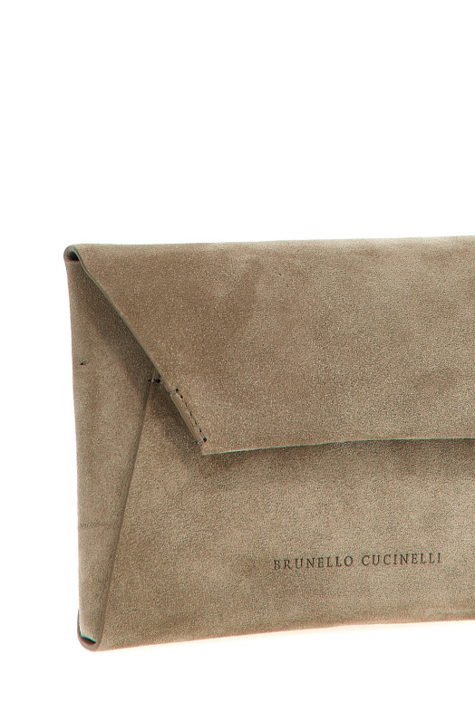 Мобильная замшевая сумочка Серая BRUNELLO CUCINELLI MWDLD2722C5859