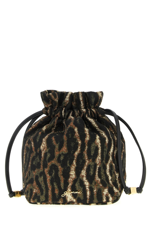 'Metallic Bou Bucket' pouch Brown