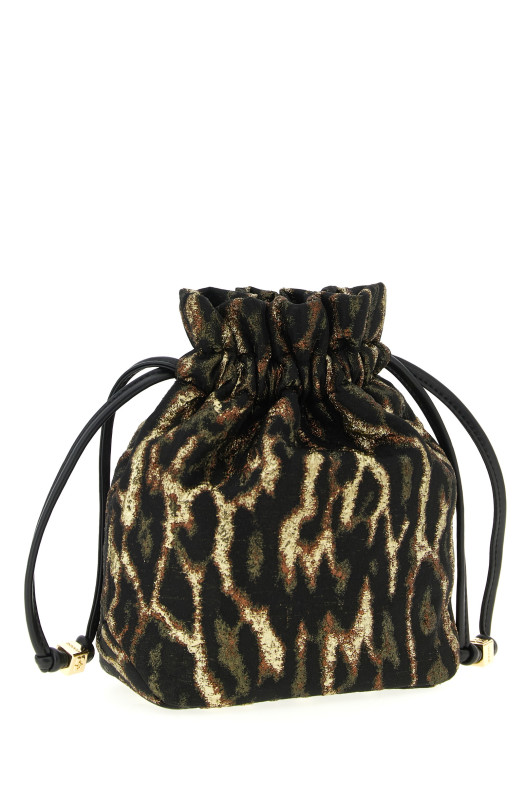 'Metallic Bou Bucket' pouch Brown