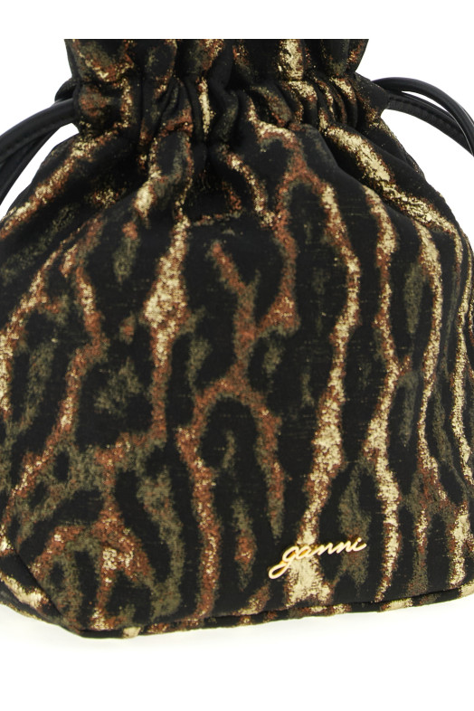 'Metallic Bou Bucket' pouch Brown