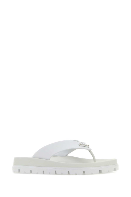 Білі гумові капці-шльопанці Чорні PRADA (1Y420NF0203LKK)