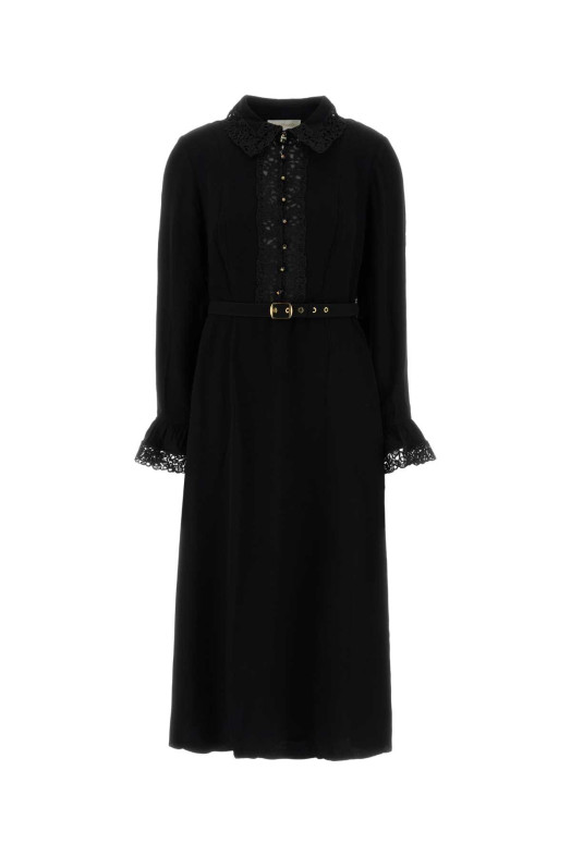 Черное креповое платье Black ZIMMERMANN (5399DF25R)