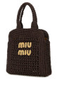 Коричневая сумка для покупок из рафии MIU MIU (5BA283ADO1)