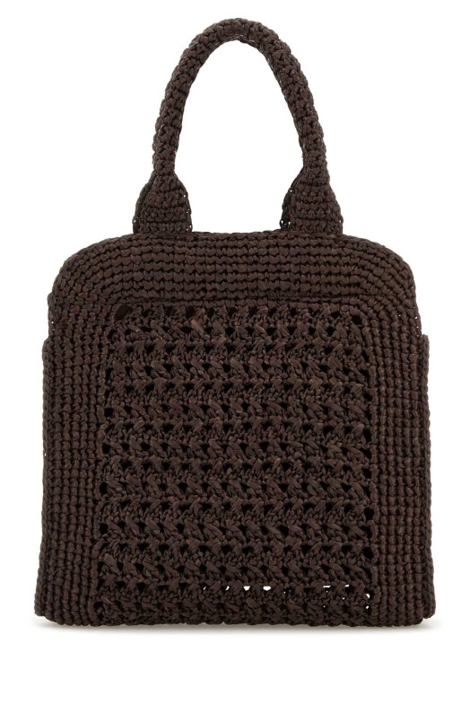 Коричневая сумка для покупок из рафии MIU MIU (5BA283ADO1)