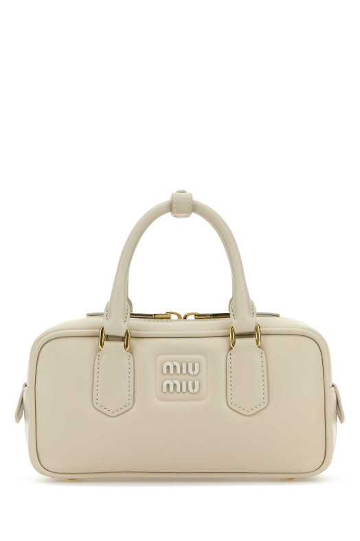 Сумка Arcadie из меловой кожи MIU MIU (5BB142VOONACR3)