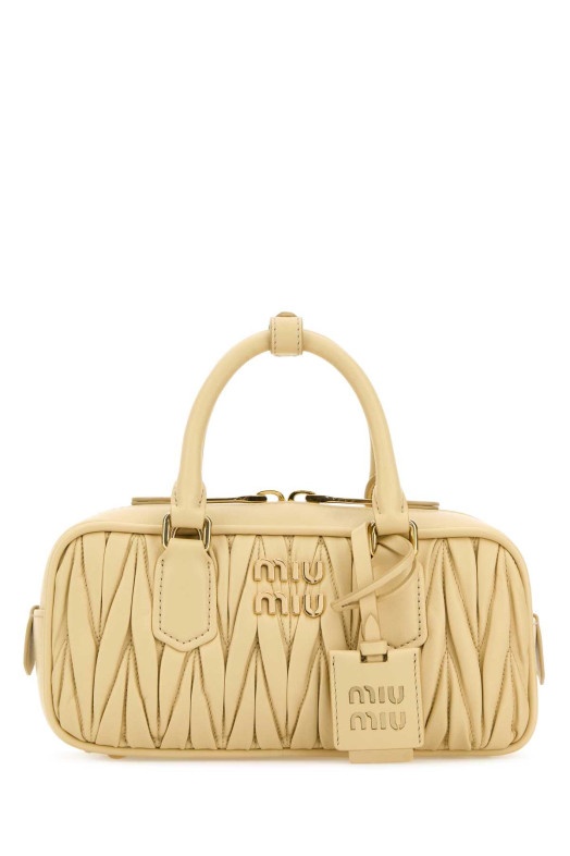 Cream leather Arcadie handbag MIU MIU (5BB142VOONAN88)