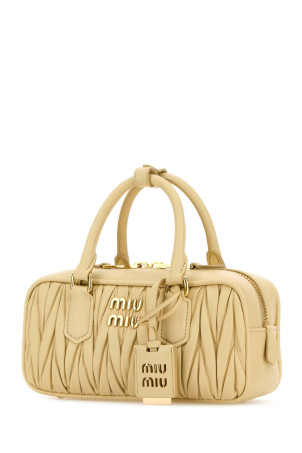 Cream leather Arcadie handbag MIU MIU (5BB142VOONAN88)
