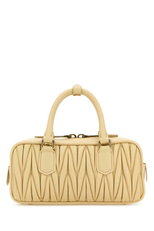 Cream leather Arcadie handbag MIU MIU (5BB142VOONAN88)