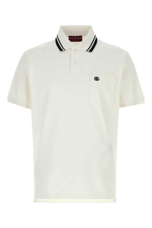 White stretch piquet polo shirt GUCCI (795174XJHHM)