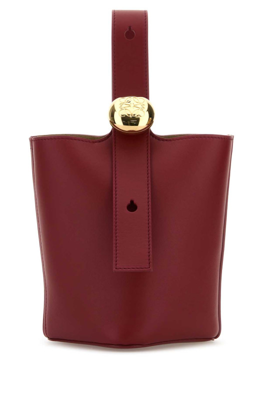 Red leather mini Pebble bucket bag LOEWE (AANBBBMX01)