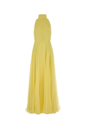 Yellow chiffon long dress GIVENCHY (BW22MD152V)