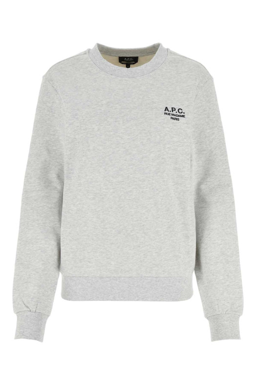 Melange light grey stretch cotton sweatshirt A.P.C. (COHBVM27913)