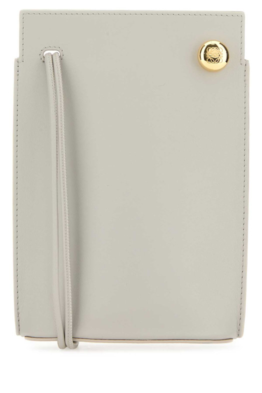 Светло-серая кожаная сумка через плечо Dice LOEWE (CPBPR12X01)