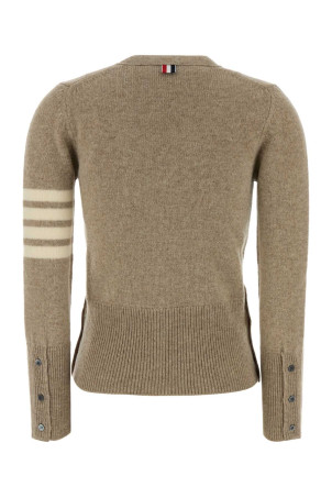 Beige wool cardigan Blue THOM BROWNE (FKC674AY1026)