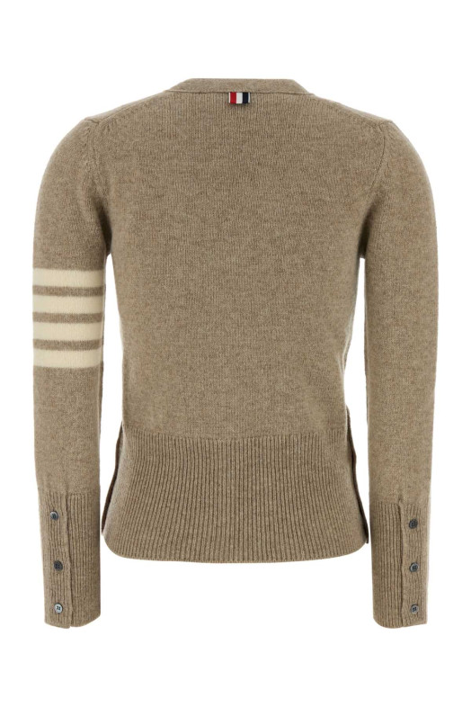 Бежевий вовняний кардиган Blue THOM BROWNE (FKC674AY1026)