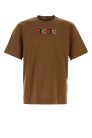Biscuit cotton t-shirt FENDI (FY0936AOZ3)