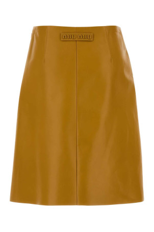 Ochre nappa leather skirt MIU MIU (MPD820SOOO165Z)