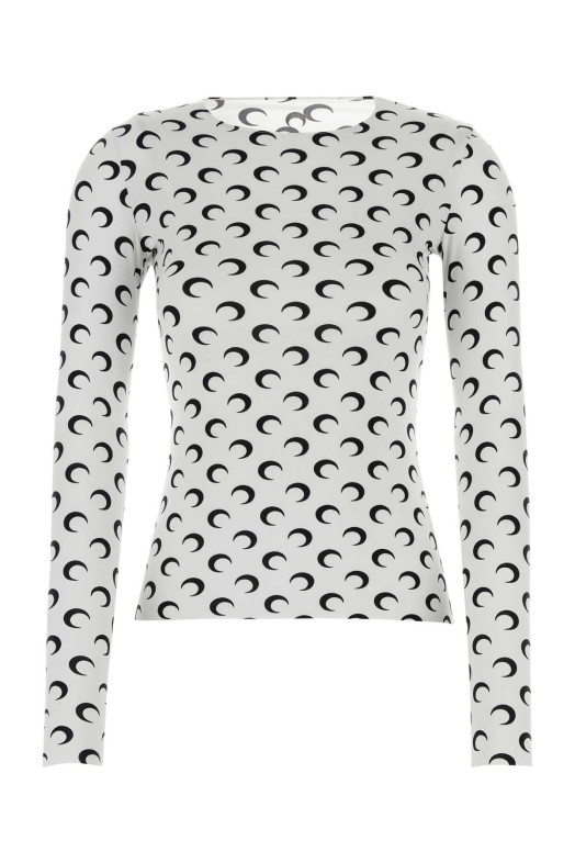 Printed stretch nylon top MARINE SERRE (WTS006ACJER0001)