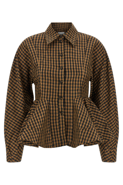 'Crinckled Taffetà' blouse Brown