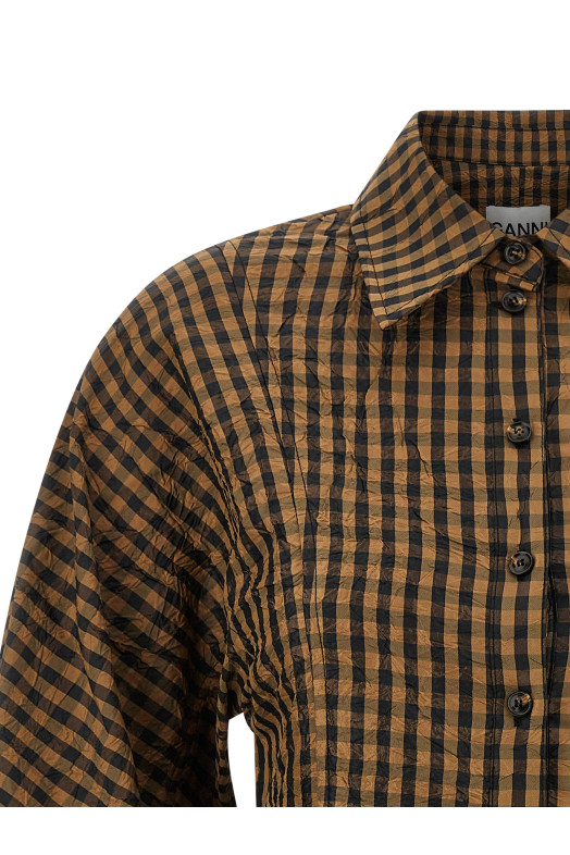 'Crinckled Taffetà' blouse Brown