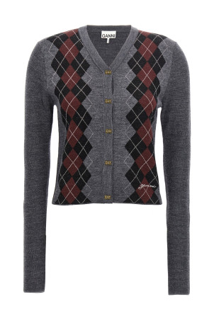 Argyle cardigan Gray